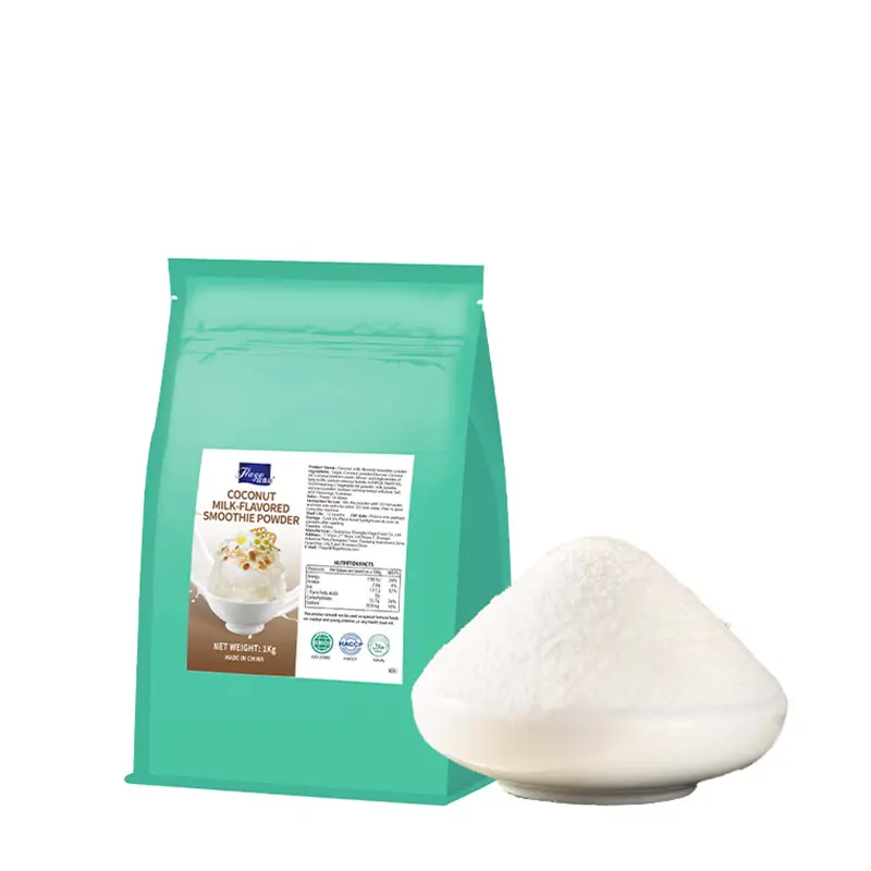 Flago Powder Panufacturer Coconut milk flavored shaved ice Powder white smoothie powder Bag Packaging 1 Kg