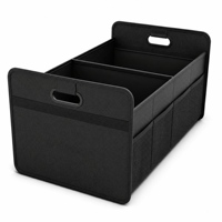 Organisateur de coffre de voiture pliable avec poignée renforcée en tissu Oxford, conteneur de rangement arrière pour voiture pour les voyages