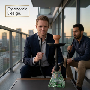 Cachimba <span class=keywords><strong>de</strong></span> un solo tubo con base <span class=keywords><strong>de</strong></span> vidrio piramidal tricolor, tubo <span class=keywords><strong>de</strong></span> silicona negro y tapa <span class=keywords><strong>de</strong></span> madera, set <span class=keywords><strong>de</strong></span> shisha/chicha - Product Image 3