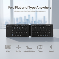Clavier de voyage, clavier fin pliable, 68 touches, 65 % compact, portable pour iOS, Android, Windows, universel, léger, OEM