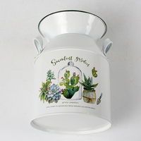 Penjualan Terbaik Desain Kaktus Pastoral Vas Bunga Logam Pot Bunga Amphora Bentuk Penanam Dekorasi Ornamen Kontainer Kemasan/Hadiah