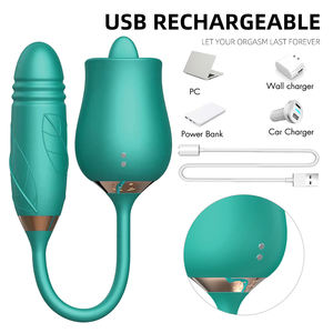 3 In 1 Tong Likken Rekbare Volwassen <span class=keywords><strong>2025</strong></span> Rose Seksspeeltje Vibrator Dildo Seksspeeltjes Voor Vrouwen Mooligirl Rose - Product Image 5