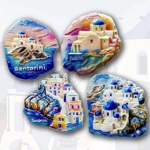 Magneti per Frigorifero 3D <span class=keywords><strong>in</strong></span> Resina di Santorini, <span class=keywords><strong>Grecia</strong></span>, Souvenir Turistico, Adesivo per Frigorifero, Regalo Artigianale - Product Image 3