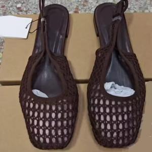 <span class=keywords><strong>Sandales</strong></span> d'été plates à bout rond tressées avec bride et style ajouré pour femme - Product Image 2