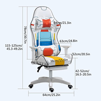 Chaise de jeu décontractée pour e-sport, édition anime japonaise, en cuir, style course, avec repose-pieds