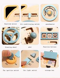 Bambini piccoli Montessori educativi in legno occupato a bordo attività sensoriale e capacità motorie fini di apprendimento <span class=keywords><strong>volante</strong></span> <span class=keywords><strong>giocattolo</strong></span> - Product Image 4