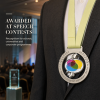 Médaille personnalisée en alliage de zinc pour concours de discours, émail coloré, pour événements scolaires, concours, cérémonies d'entreprise et récompenses