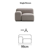 Canapé modulaire VONLIVA de style nordique recouvert de flanelle pour petits appartements - Trois places, structure en bois, idéal pour Instagram