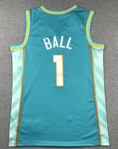 Camisetas de Baloncesto Deportivas Bordadas y Cosidas de Alta Calidad al por Mayor 2025, Camisetas de los Charlotte Hornets de <span class=keywords><strong>LaMelo</strong></span> Ball - Product Image 2