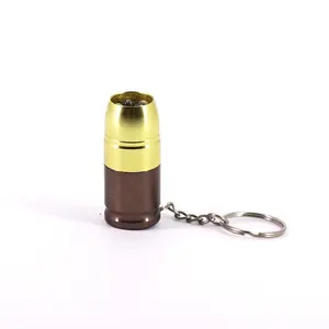 키 체인이있는 미니 포켓 총알 5 LED 알루미늄 손전등
