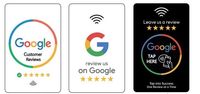 Code Qr personnalisé Google Review Pvc Nfc Stand Touchless Nfc Display à numériser pour Google Review 13.56mhz Menu Stand