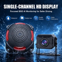 Moniteur DVR 4 canaux avec écran IPS 10,1 pouces, détection IA BSD intégrée, alarme de zone aveugle pour personnes et véhicules avec haut-parleur d'alarme sonore et lumineux