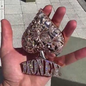 จี้ฮิปฮอปประดับเพชรเทียมสลักรูปหัวใจจี้คู่รัก - Product Image 3