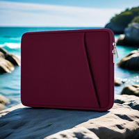 Funda Delgada para Portátil de 15-15.6 Pulgadas, Compatible con MacBook, Funda Vertical de Poliéster con Bolsillo L15
