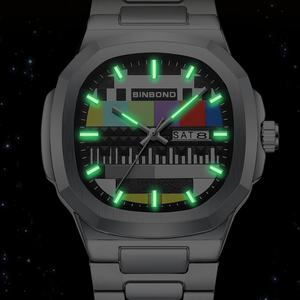 Reloj de Pulsera de Cuarzo Cuadrado de Acero Inoxidable de Alta Gama para Hombre, Esfera de 40 mm, 22 mm, Reloj de Negocios Resistente al Agua, Cristal de Aleación, Logotipo Personalizado - Product Image 3