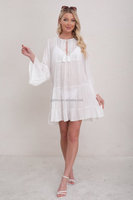 Jinru été maillots de bain Boho blanc dentelle fleur robe lâche crème solaire femmes plage couvrir Patchwork motif 1 pièce nouveau
