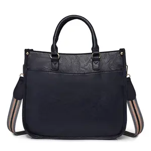 2024 Trendy Pu Leather Handbag Women Large Capacity Tote Bag Travel Single Shoulder Crossbody Bag with Fashion Purse Straps