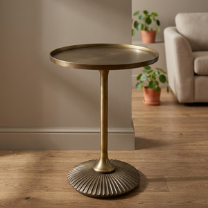 Table latérale ronde en laiton antique, 4 pièces - Product Image 2