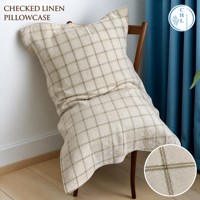 Housse de coussin 100% lin pur pour canapé, lit, salon, décoration