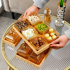 <b>Plastic</b> Snack Dish <b>Set</b> With Lid For Party <b>Tea</b> Time Storage Box Fruit Plate Simple Style - Product Image 3
