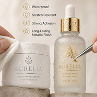 Autocollants de transfert UV DTF personnalisés, feuille d'or, feuille d'argent, autocollants de transfert 3D en relief, imperméables, pour emballages cosmétiques, OEM ODM