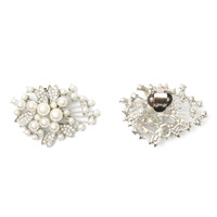 Décorations pour chaussures à talons hauts, pinces à fleurs détachables, alliage de zinc, perles, strass, boucles en forme de nœud, accessoires polyvalents à clipser