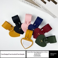 Étiquette de bagage moderne NINER9 en forme de cœur, pour carte d'embarquement, nom inscrit, anti-perte, petite pendentif dissimulable