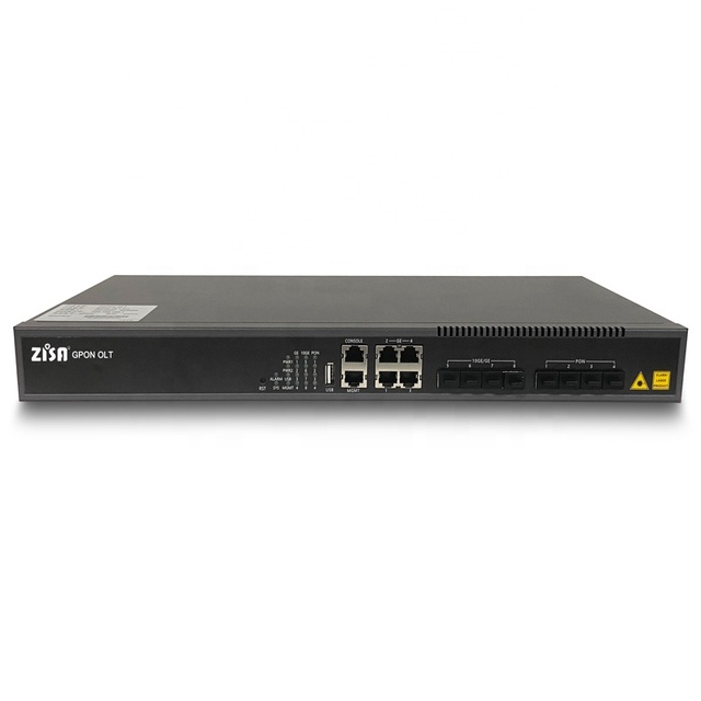 ZISA OP3604 Telecom Equipments Device Olt Gpon 4 Pon Ftth OLT 10GE Uplink Gpon 4 Port GEPON OLT