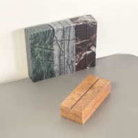 Porte-cartes en marbre naturel et travertin, support de présentation pour cartes de visite et cartes d'identité, pour la décoration de la maison et du bureau
