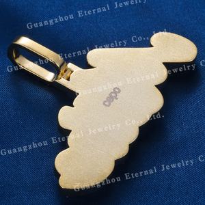 Liontin Huruf Mewah Berlapis Emas Asli 9k 10k 14k 18k dan Perak S925 Custom Pabrik, Bertabur Batu Moissanite VVS - Product Image 3