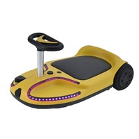 Voiture électrique rose 24V2A pour enfants, style trottinette, jouet à roulettes avec lumières LED, charge 100kg, anti-retournement, kart de drift