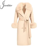 High-End Winter New Cashmere Doppelseitiger Damen mantel mit Fox Fur Collar Damen Woll mantel
