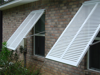 Volets extérieurs en aluminium de type Bahama NFRC, à commande manuelle, pare-soleil et imperméables