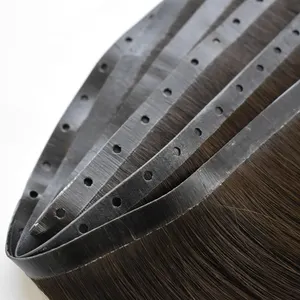 2024 New Trend Double Drawn Pu Seamless Weft Tape Skin Weft Hair Extensions Butterfly Holes Weft Hair