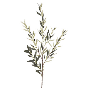 Branches d'olivier artificielles Qihao avec fruits, 5 branches, grandes feuilles vertes, haute simulation, décoration intérieure, accessoires de mariage - Product Image 5