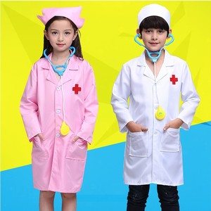 Disfraces de médico y enfermera para niños, batas blancas y rosas con estetoscopio, juego de rol para niños de 5 a 7 años - Product Image 1