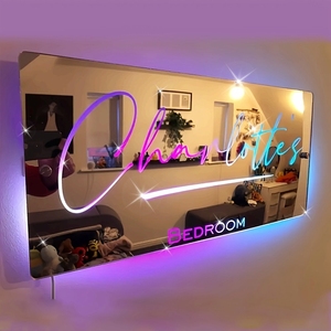 Miroir LED personnalisé Neonawall, alimenté par USB avec télécommande, lumière murale personnalisée pour chambre à coucher et <span class=keywords><strong>salle</strong></span> <span class=keywords><strong>de</strong></span> <span class=keywords><strong>bain</strong></span> - Product Image 1