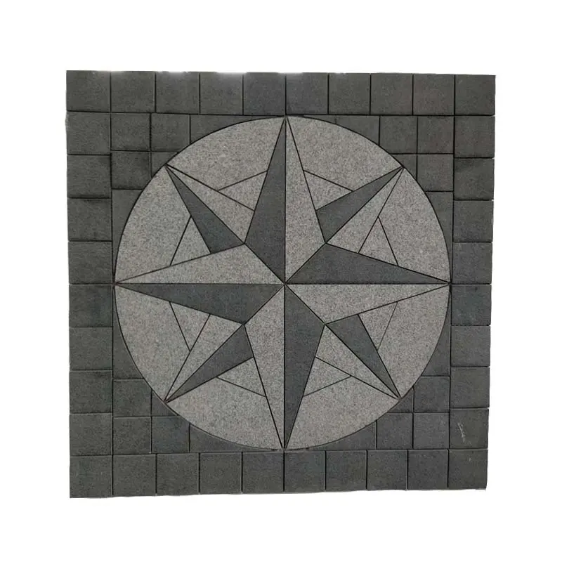 Motivo a mosaico quadrato grigio chiaro per esterni in granito decorativo pietra naturale per il pavimento del giardino in pietra ardesia naturale mosaico