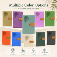 Carnet en cuir PU avec fermeture magnétique, imprimé feuilles vert sauge, couverture personnalisée, 10 couleurs, cadeau d'affaires en gros