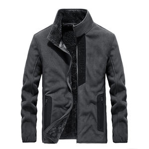 Hommes hiver épais survêtement chaud pardessus doublure en velours randonnée escalade Patchwork extérieur polaire veste pour hommes - Product Image 1