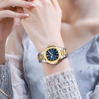 Reloj de Lujo Cuadrado para Mujer Poedagar, Resistente al Agua, Luminoso, de Acero Inoxidable, con Movimiento de Cuarzo