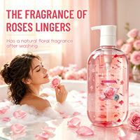 Gel douche PLOG Luxe à la rose, infusé d'extraits floraux naturels, pour une peau douce et nourrie en profondeur.