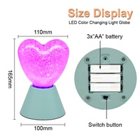 TIANHUA Meilleure vente de veilleuse LED de haute qualité coeur romantique 3D RGB changement de couleur AAA batterie puissance lampe de nuit créative