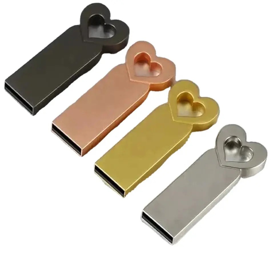 Mini Metall Herzform USB-Flash-Laufwerk 2.0/3.0 2 GB 4 GB 8 GB 16 GB 32 GB 64 GB 128 GB 256 GB Cle USB-Schlüssel Flash-Laufwerk Hochgeschwindigkeit