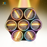 Projecteur de scène vintage 7-yeux Matrix Blinder 50W COB blanc chaud avec anneau holographique RGB DMX512 LED Rétro pour public