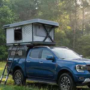 Tente de toit rigide en aluminium imperméable et coupe-vent pour 4 personnes, pour SUV, camion, camping et activités de plein air en toutes saisons - Product Image 4