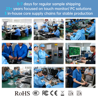 Écran tactile industriel IPS intégré de 11,6/13,3/15,6/19/21,5 pouces, moniteur LCD avec montage USB VESA, écran tactile capacitif pur