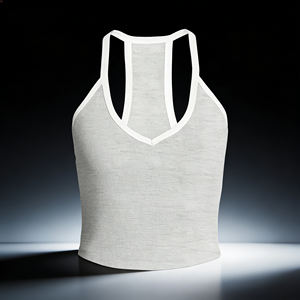 Haut de yoga mignon pour femme 2026 – Tissu côtelé personnalisable, grande taille, manches courtes, style court pour la gym et le yoga - Product Image 6