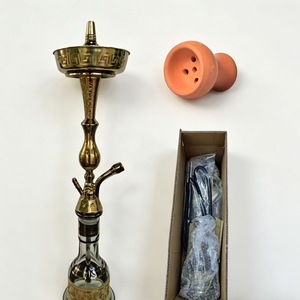 Cachimba Estilo Egipcio, de Aleación de Zinc con Base de Vidrio, un Solo Tubo, Acabado Esmerilado, para Uso en Bares y Salones - Product Image 4