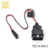 Cables de Extensión de Alimentación de Bajo Voltaje 12V CC, Conductor de Cobre SPT-2 18Awg, Cable Flexible Rojo y Negro, Conector SAE, Enchufe EOBD 7.5A para Auto